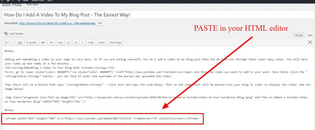 adding video to your html coding on blog
