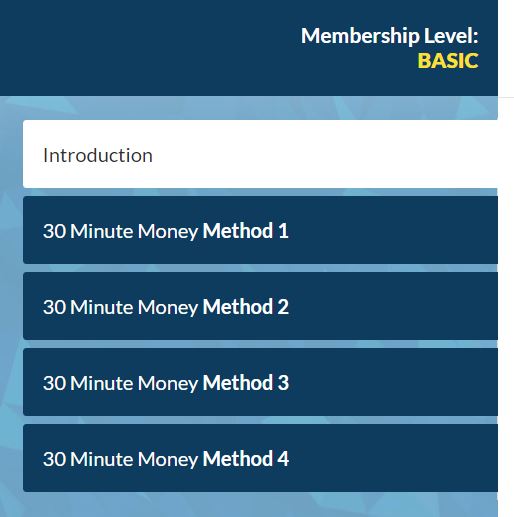 30 minute money method inside members area