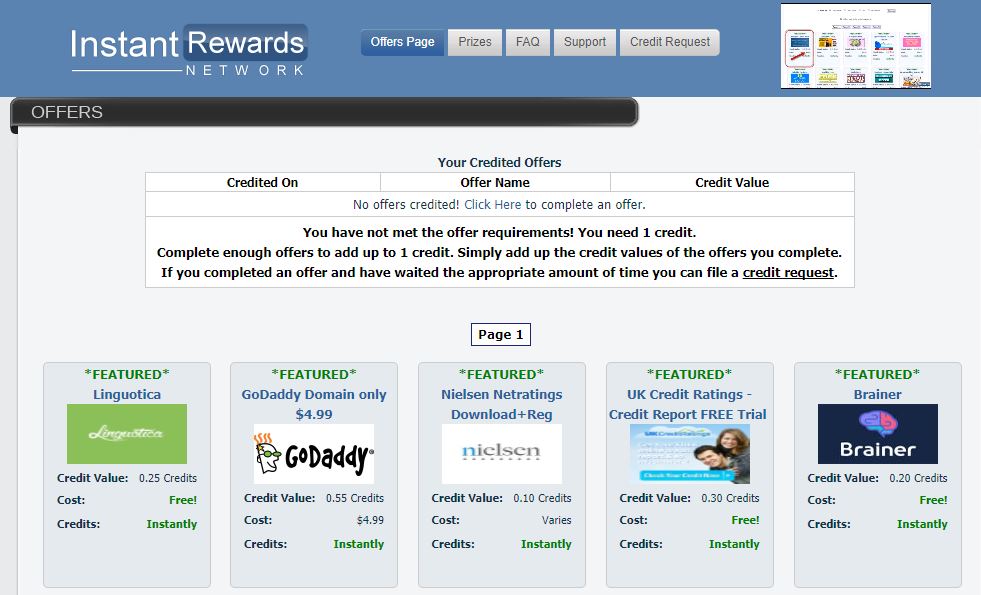 instant rewards network poor quality offers