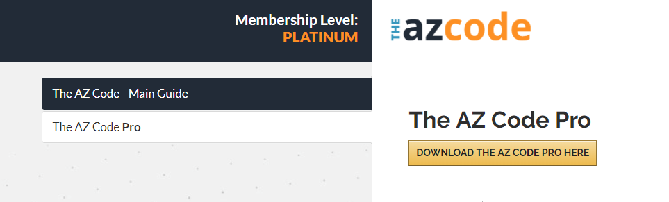 The AZ Code membership area