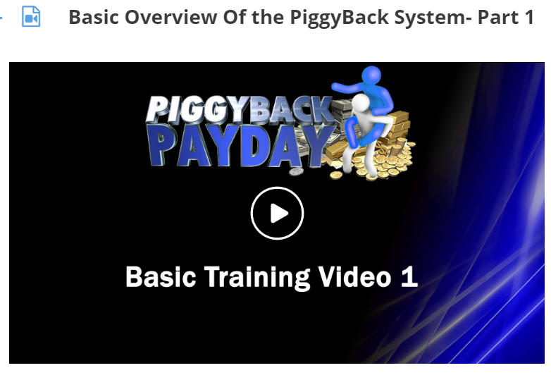 Piggyback Payday training