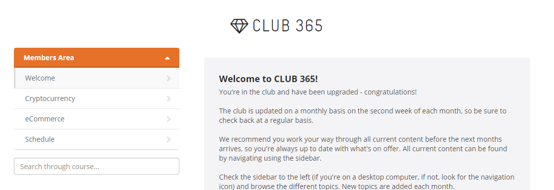 CLUB 365 Members Area